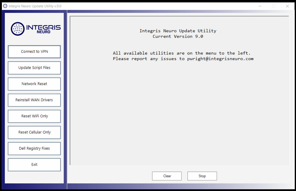 Sanitized screenshot of the Remote Ambulatory EEG Support Utility main interface